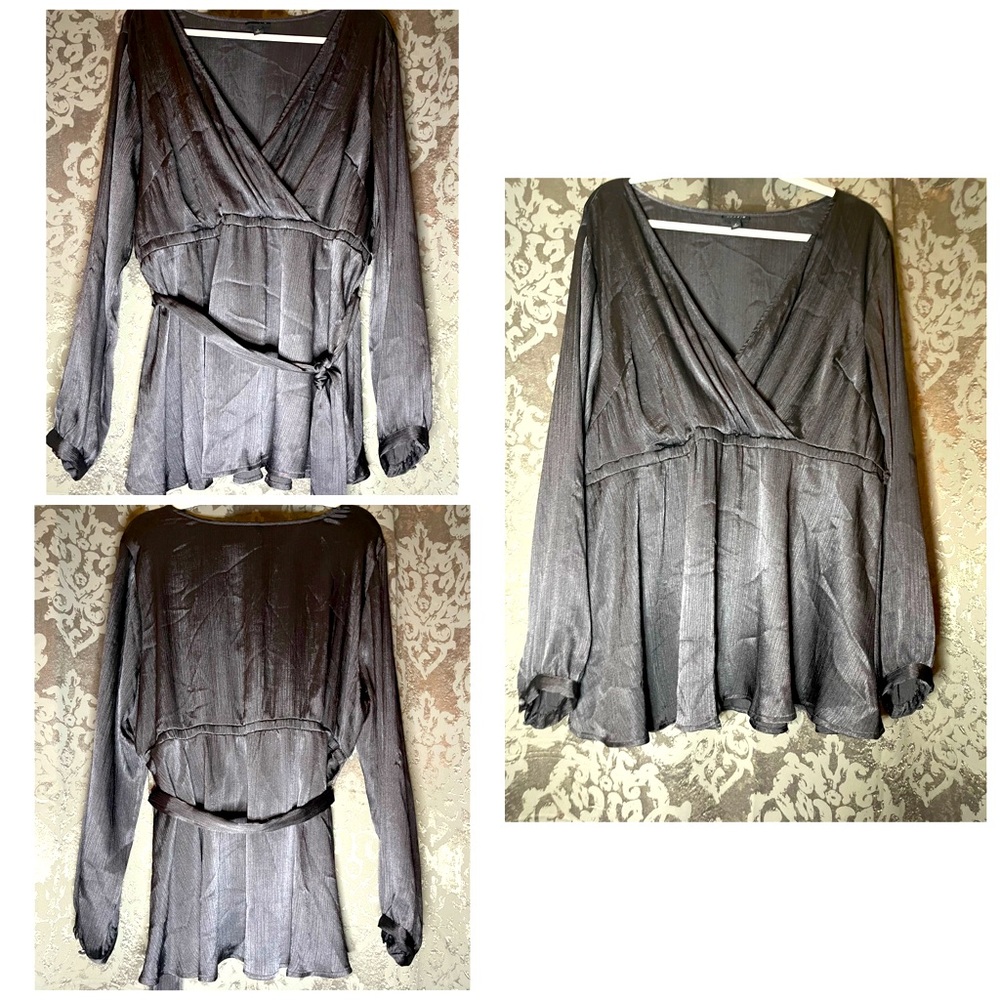 Gray Metallic Blouse